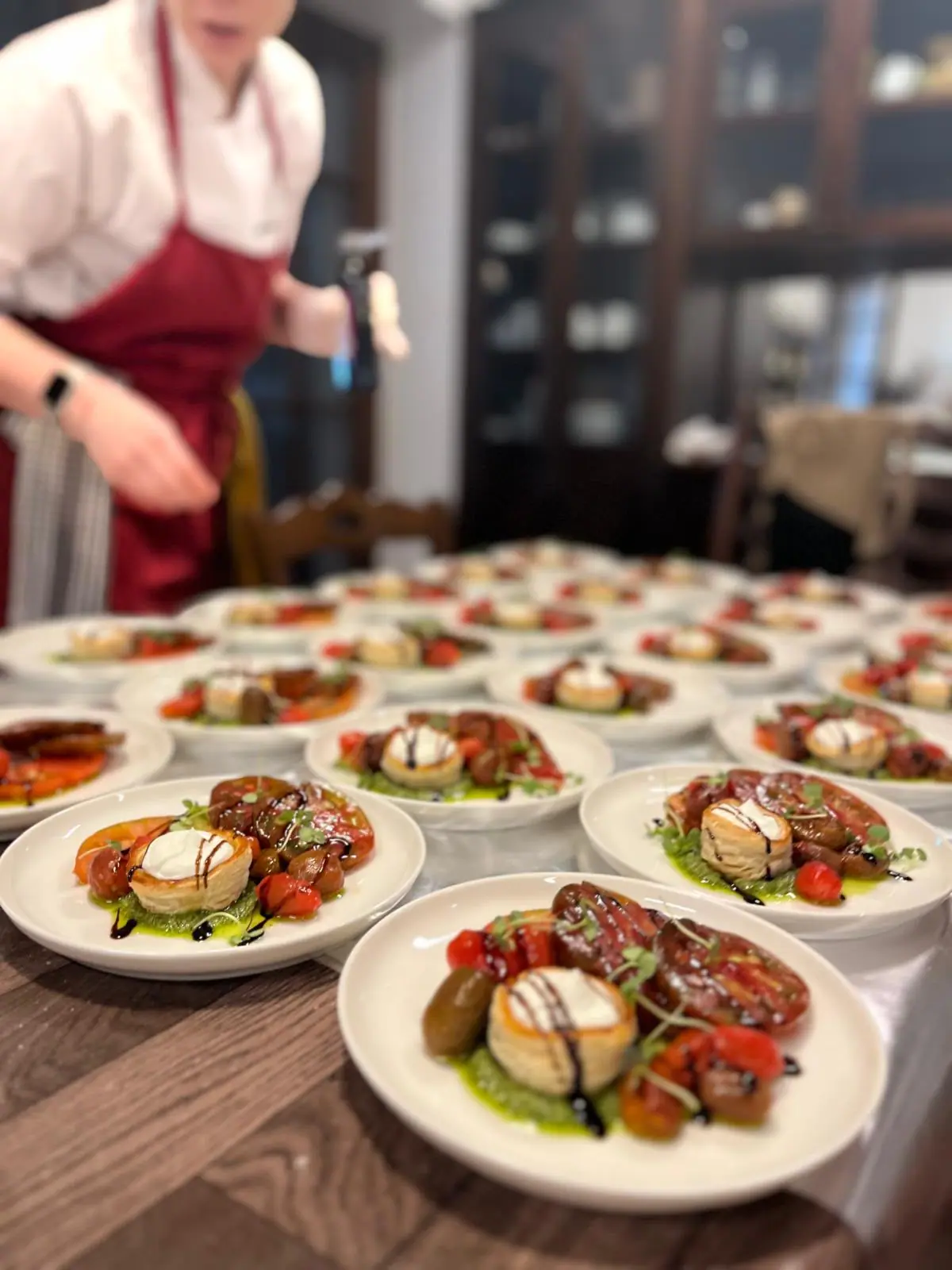 Plates lined up and ready for service