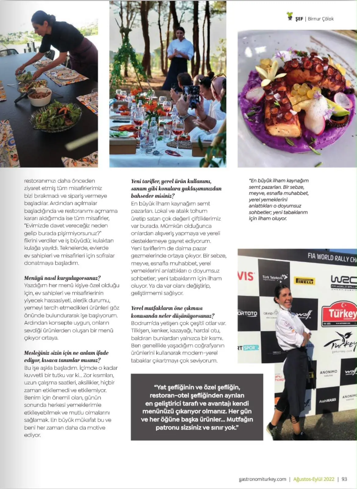 Continuation of Chef Birnur’s gastronomy magazine interview